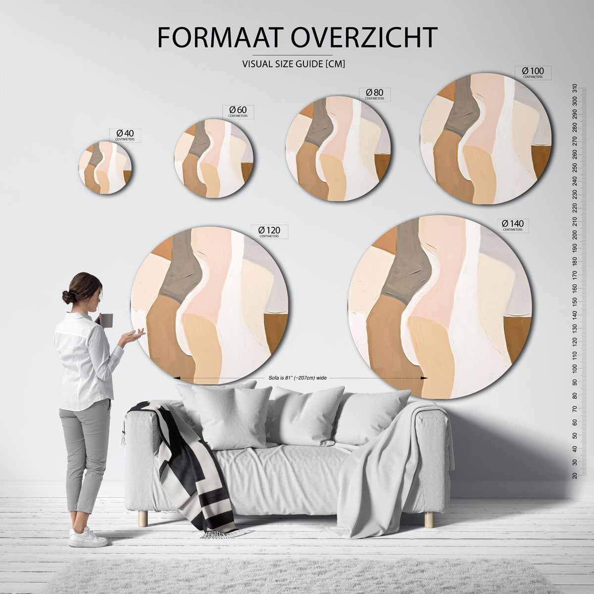 Abstracte vormen Muurcirkel