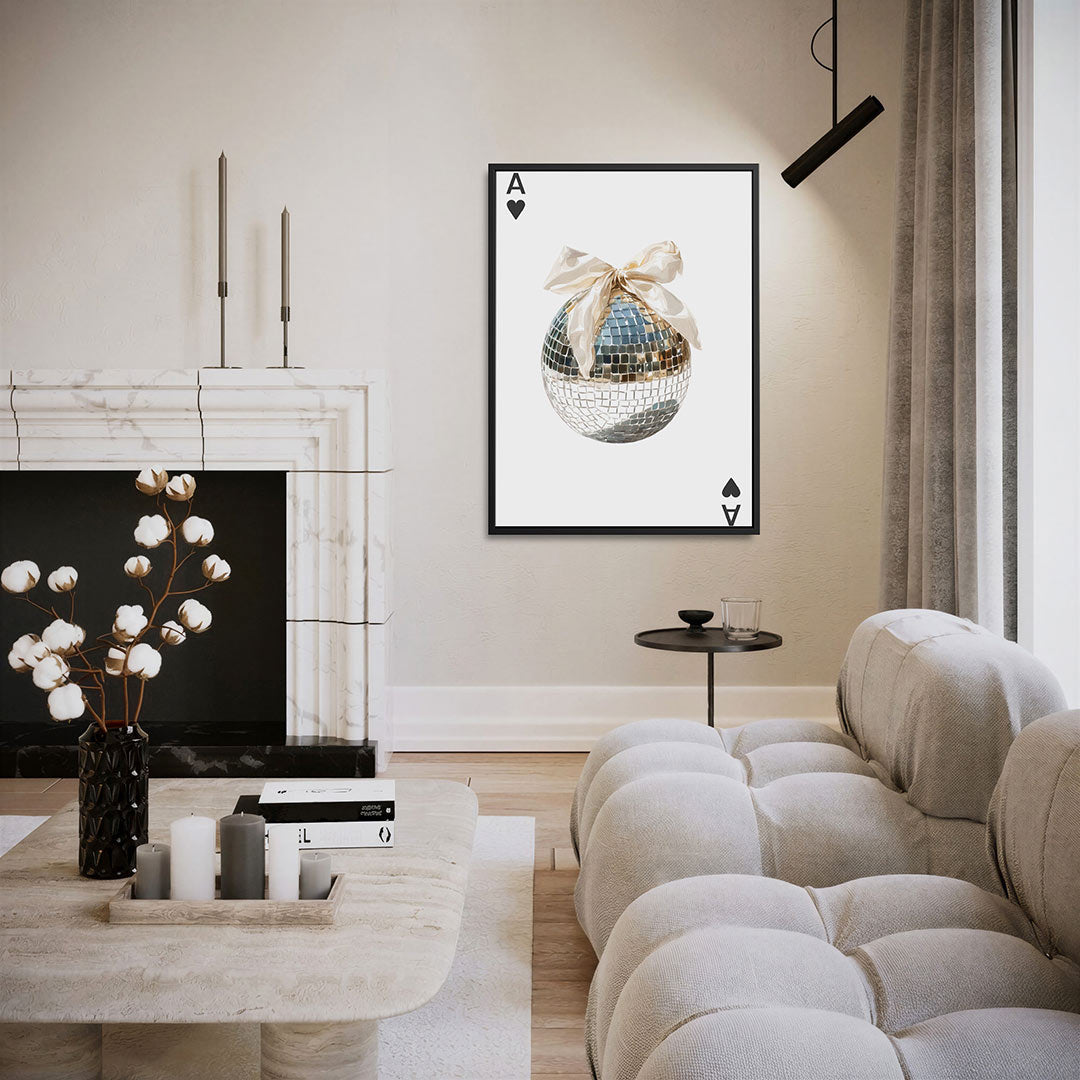 Spiegelbol met strik Kunstwerk