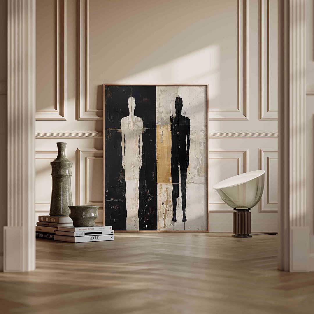 Twee silhouetten Poster