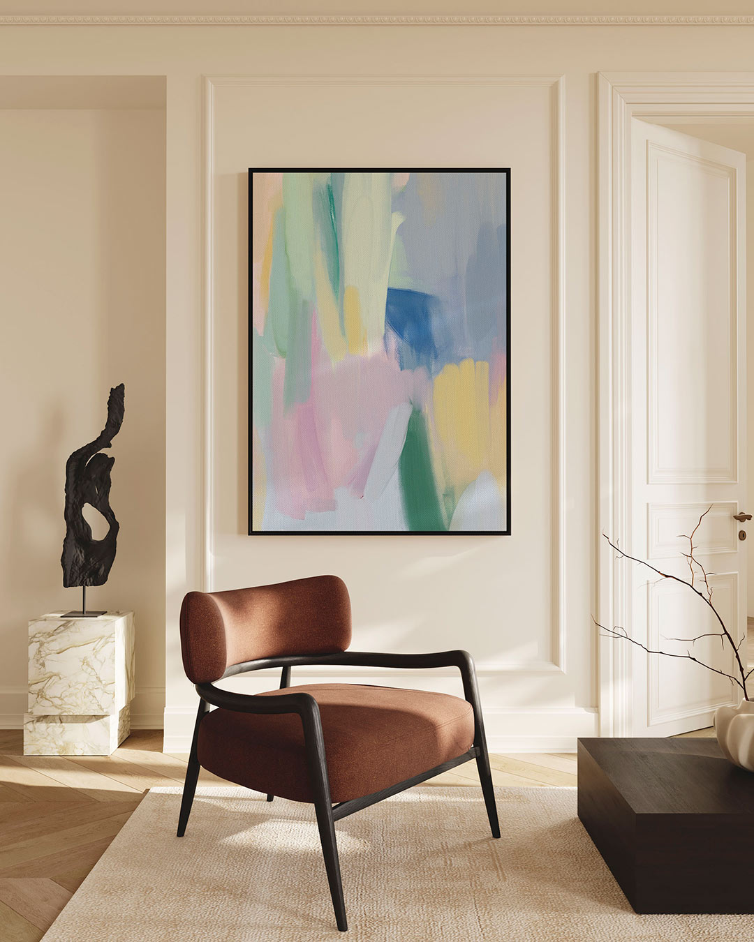Kleurrijke vegen Kunstwerk