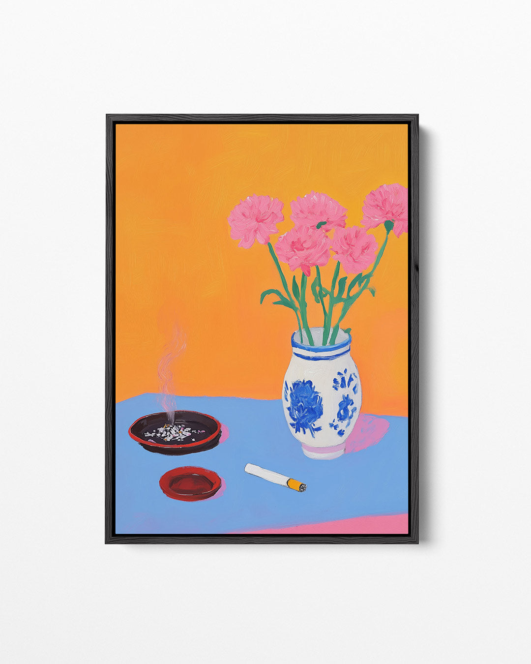 Bloemen en asbak Kunstwerk