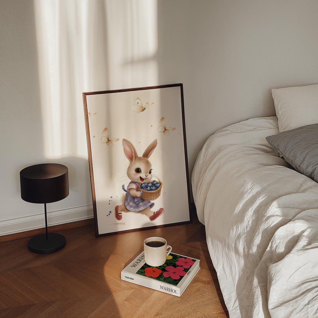 Springende Konijntje Poster-WallArtistic