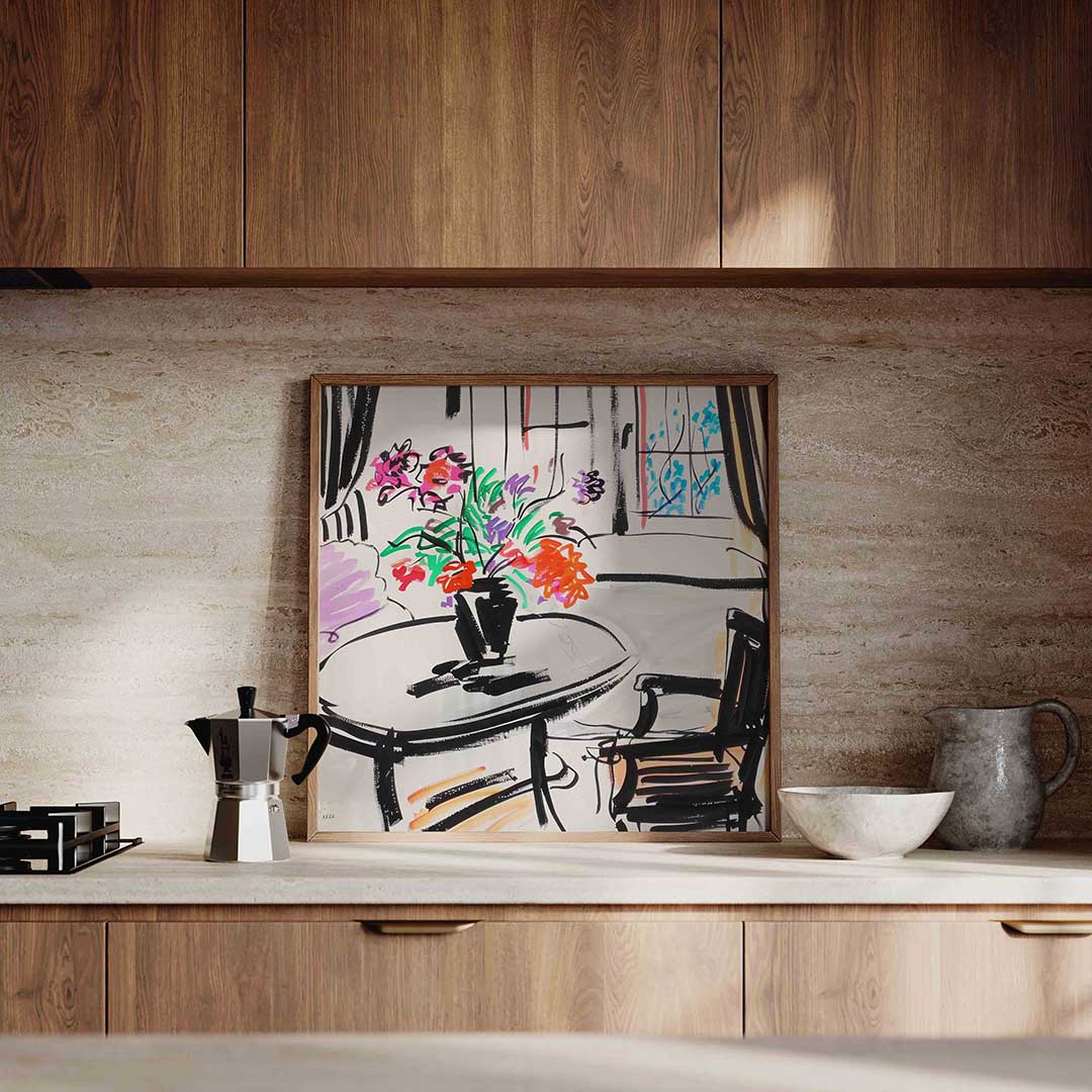 Bloemen op tafel Poster