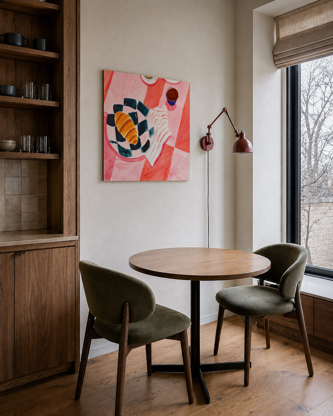 Vrolijk ontbijt tafereel Kunstwerk