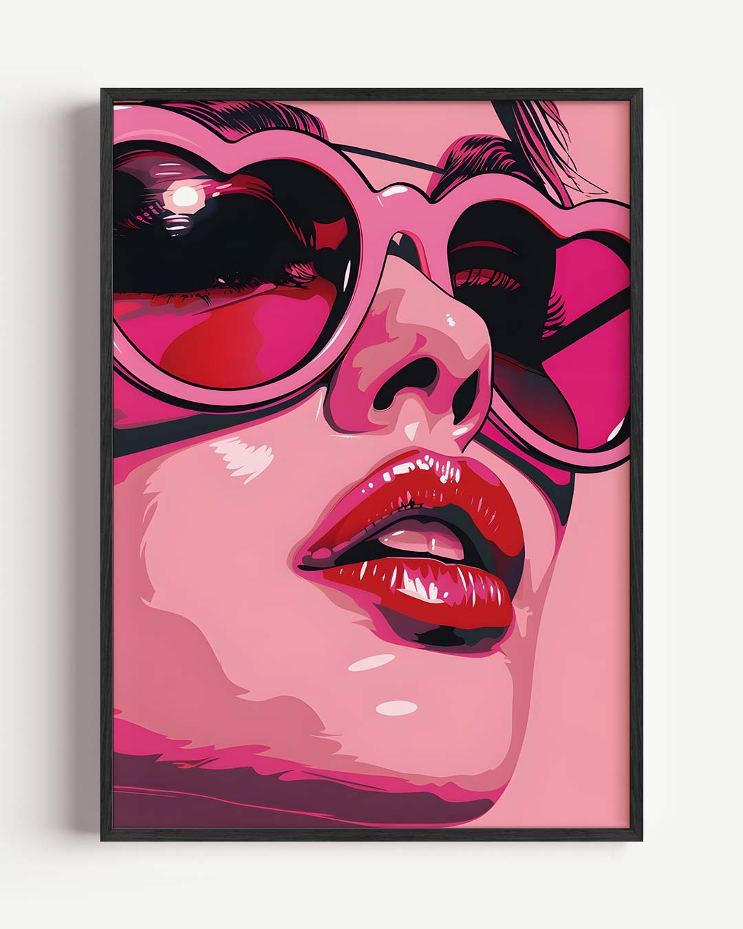 Stijlvolle Hartvormige Zonnebril Poster-WallArtistic