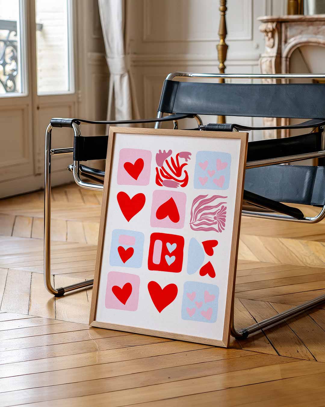 Liefdevolle Hartjes Collage Poster-WallArtistic