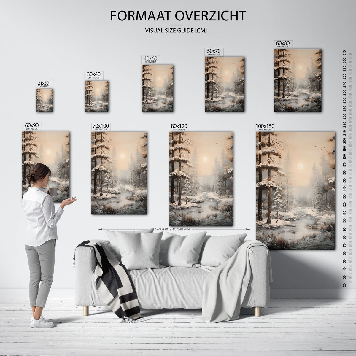 Sneeuwlandschap met bomen Poster