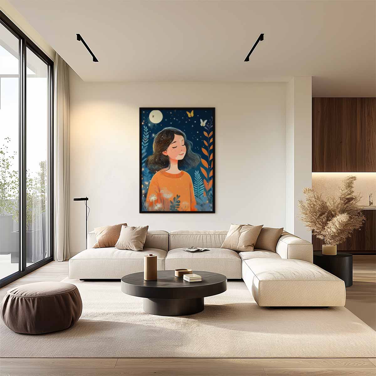 Dromerige Nachtwandeling Kunstwerk-canvas-dibond-plexiglas-wanddecoratie-WallArtistic