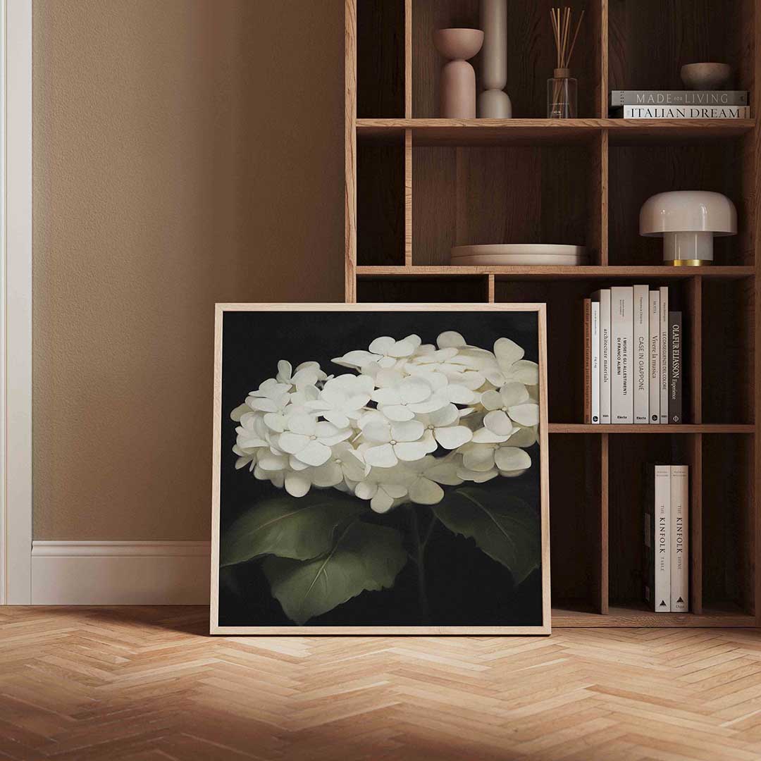 Witte bloemen Poster