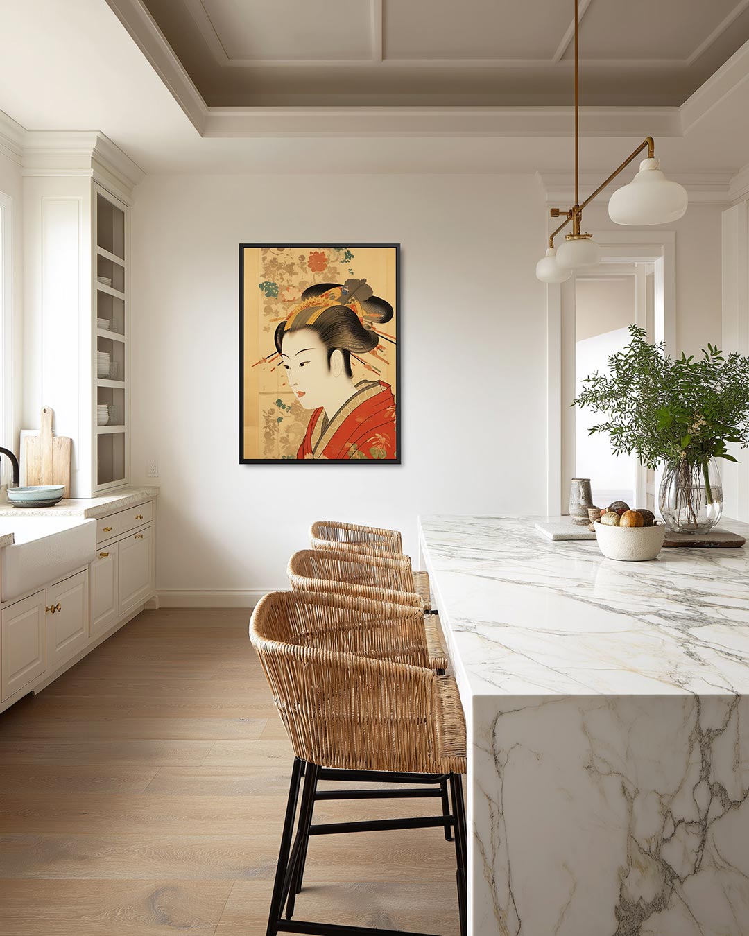 Elegante vrouwelijke portret Kunstwerk