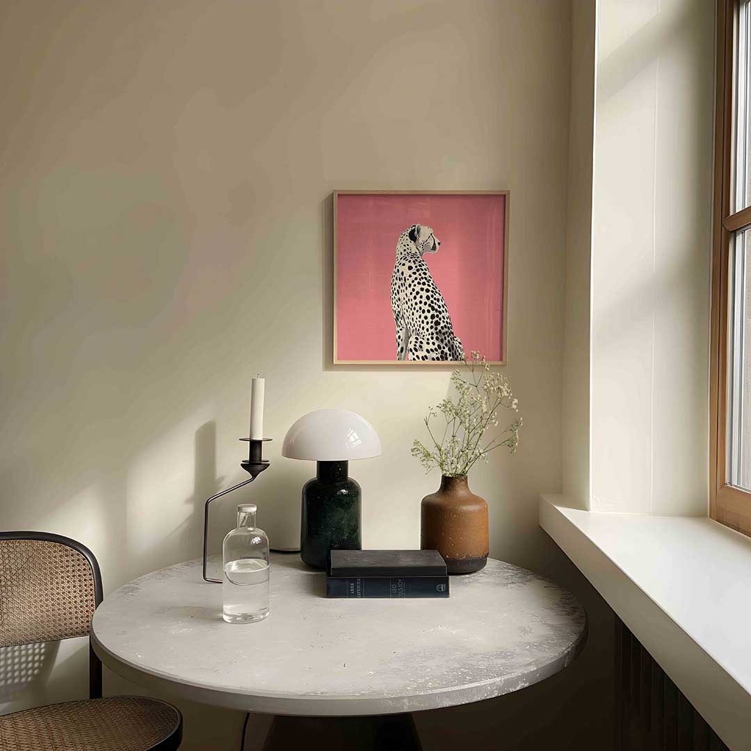 Luipaard op roze Poster