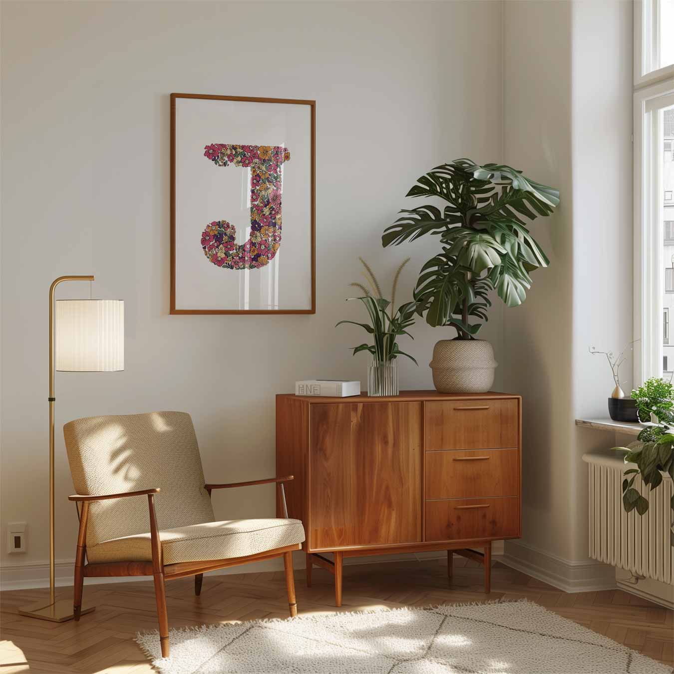 Bloemenschrift J Poster-WallArtistic