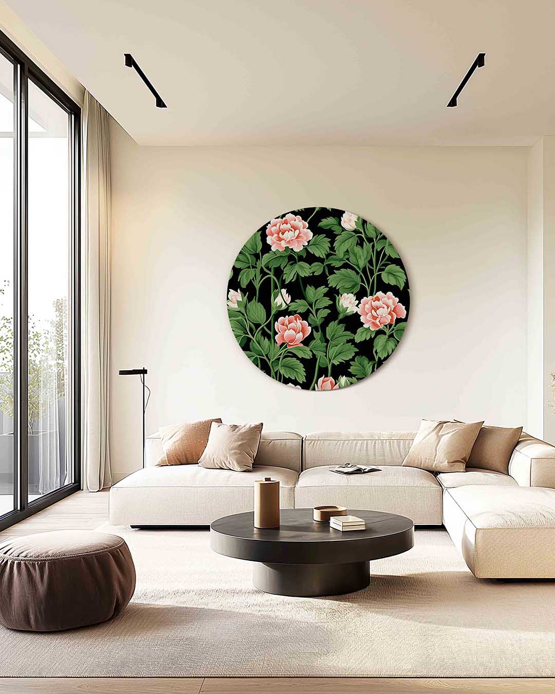 Bloemen en bladeren Muurcirkel