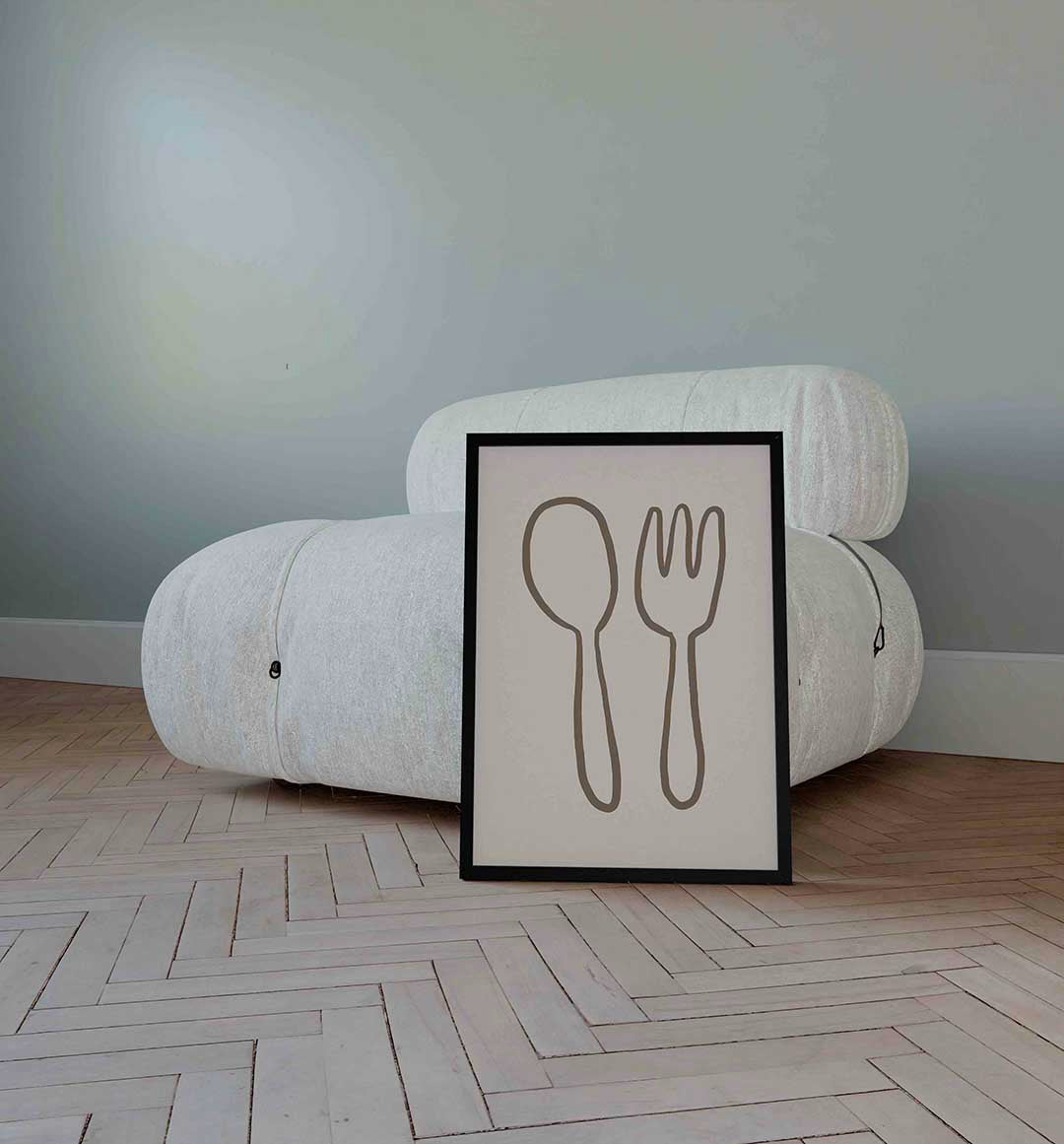 Lepel en vork Poster