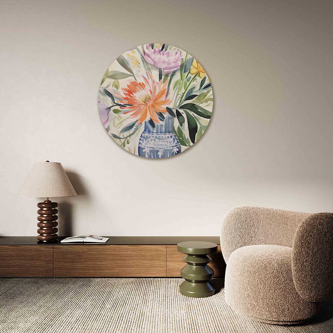 Bloemen in vaas Muurcirkel
