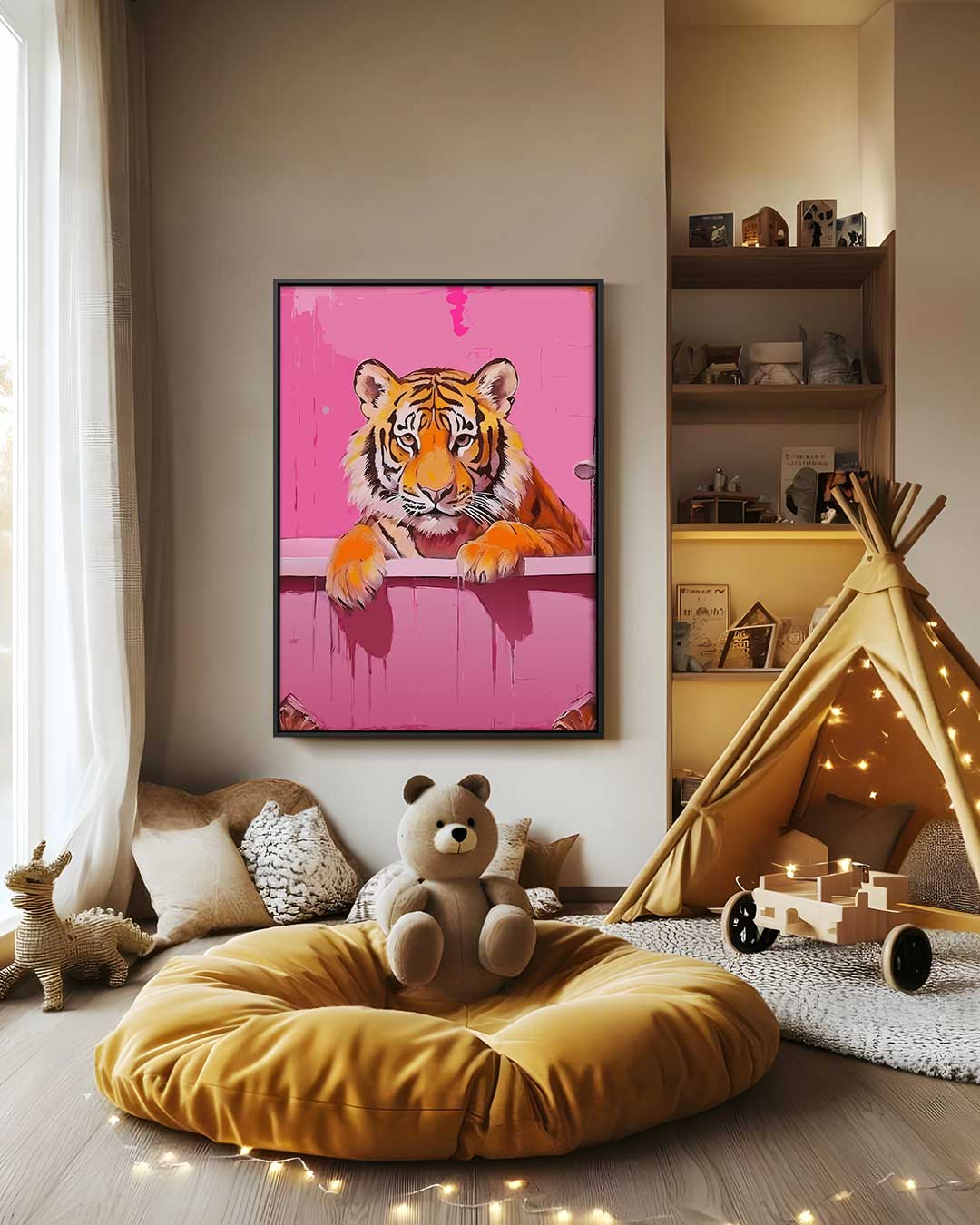 Kunstwerk „Tiger im Bad“