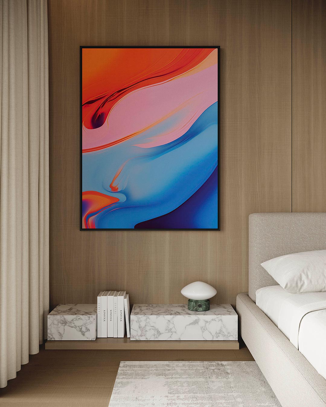 Vloeiende kleurencompositie Kunstwerk