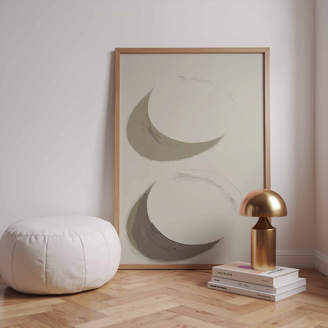 Rustgevende Abstracte Slagen Poster-WallArtistic
