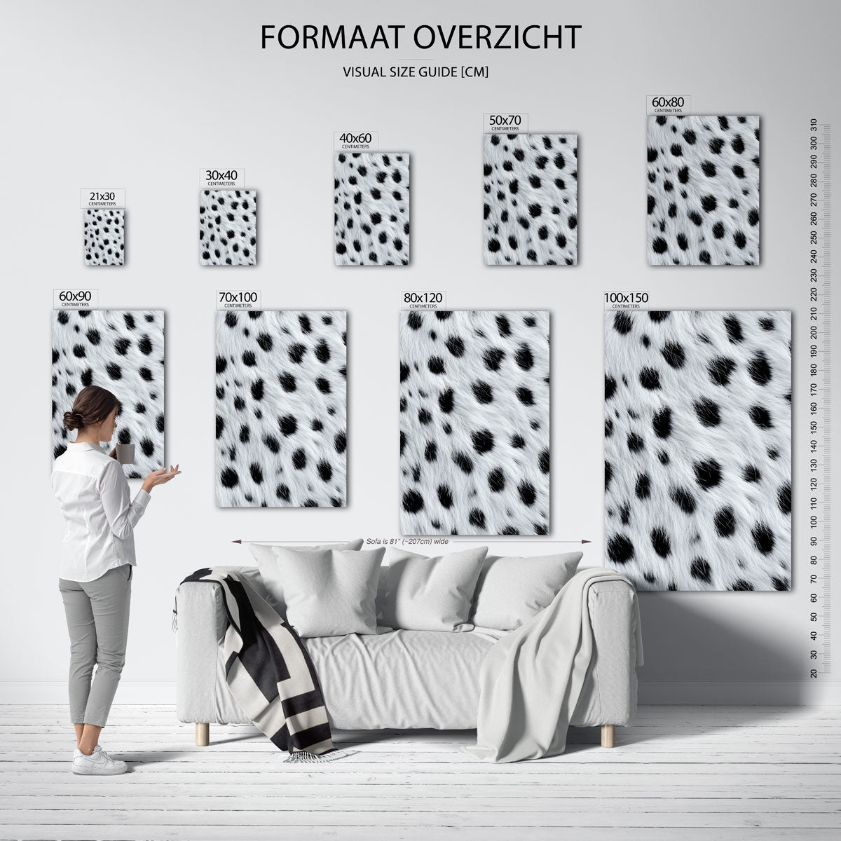 Zwart witte stippen Poster