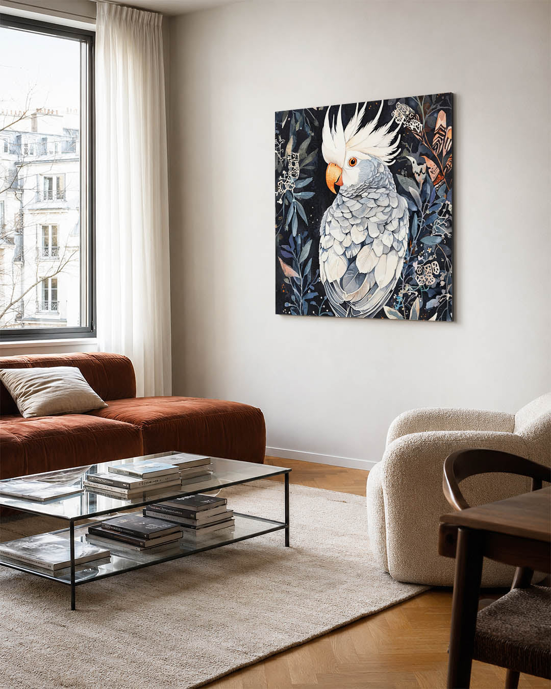 Vogels en bladeren Kunstwerk
