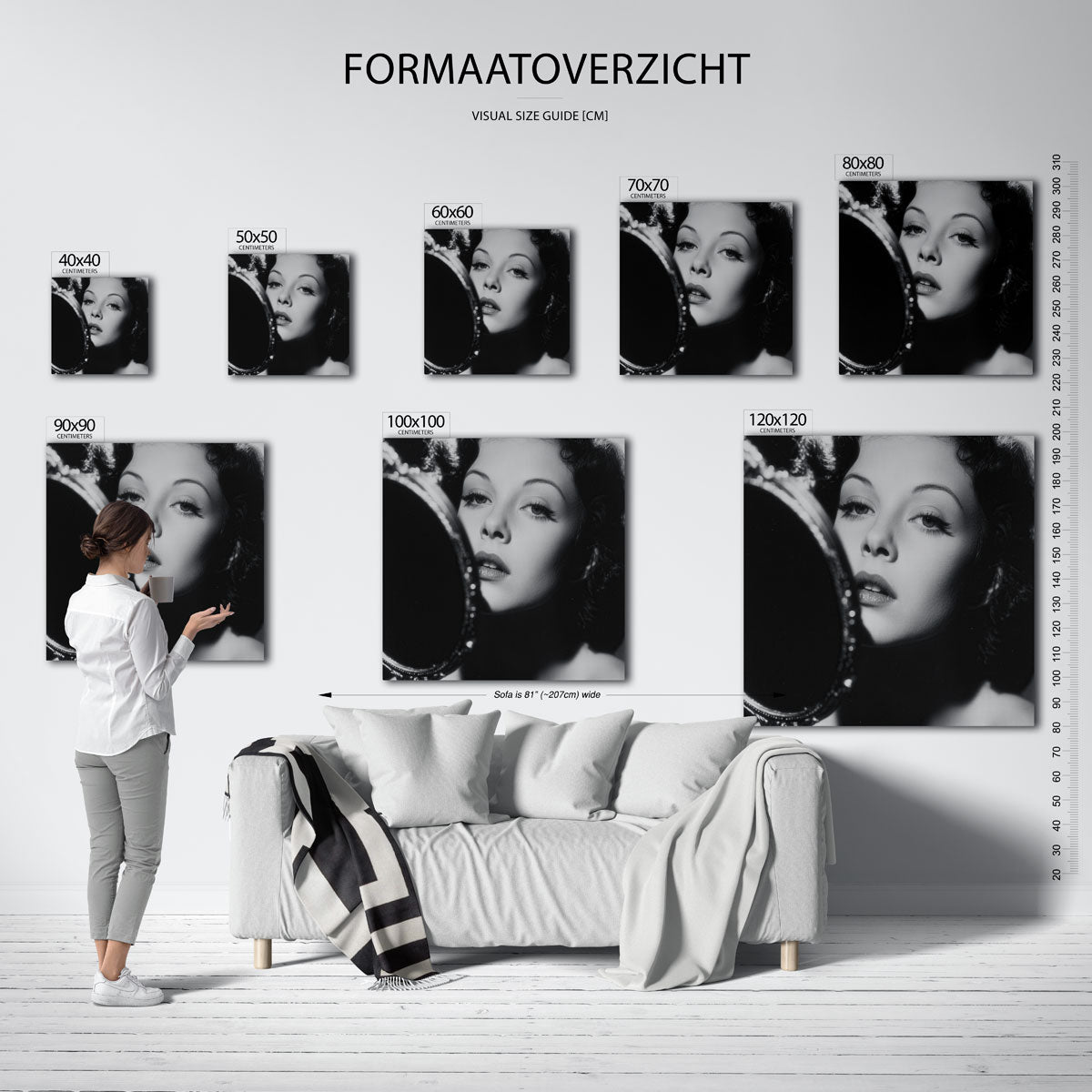 Vrouw met spiegel Poster