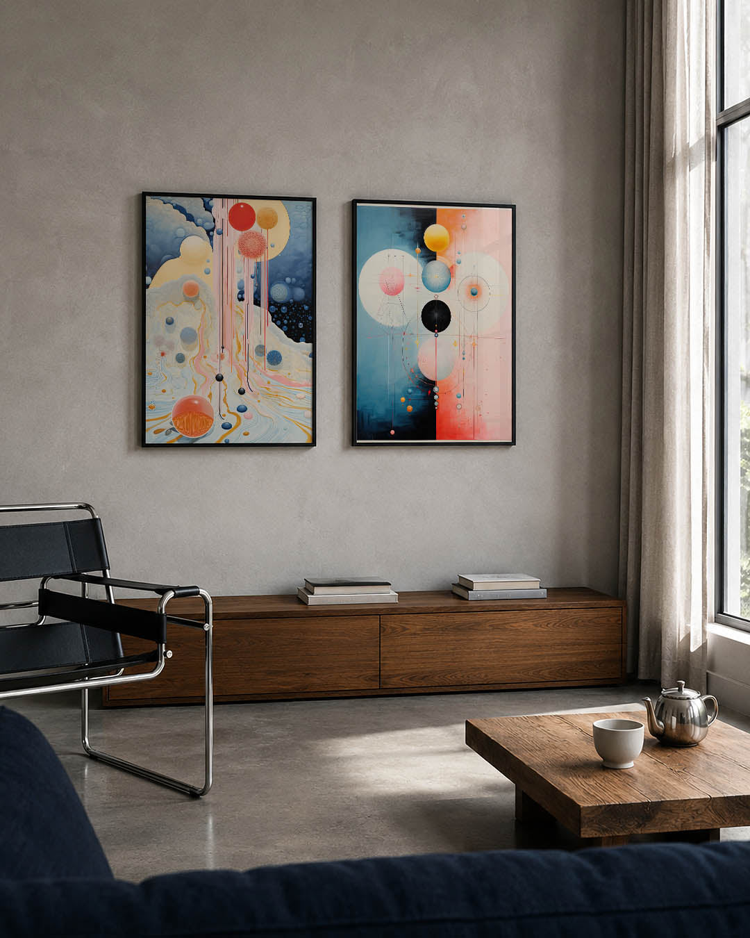 Kleurrijke bolvormen Posterset