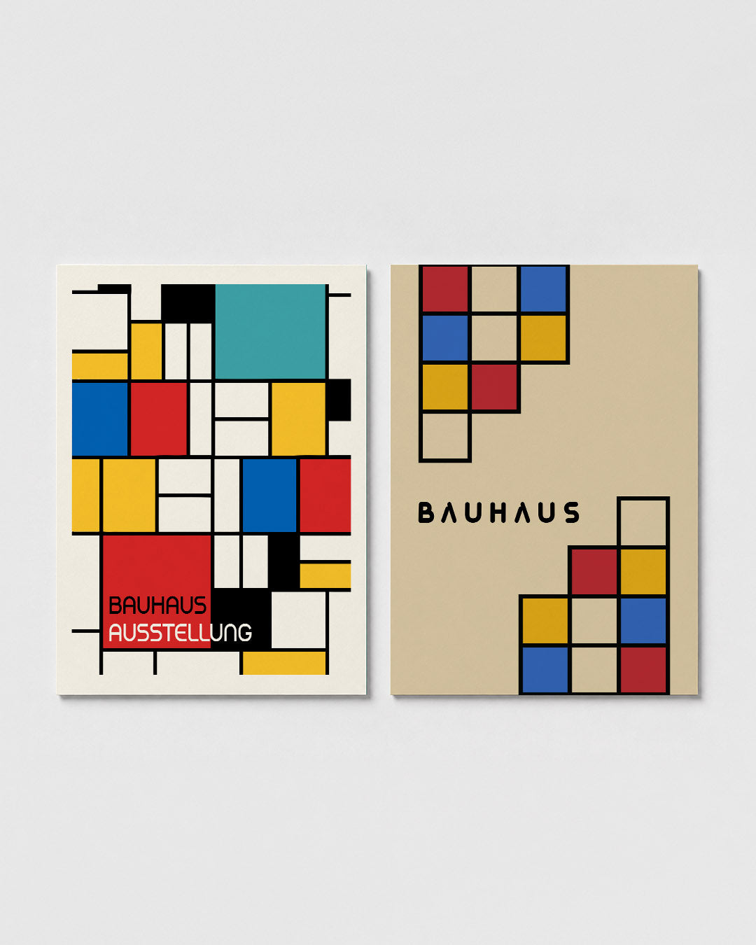 Kleurrijke vlakverdeling Posterset