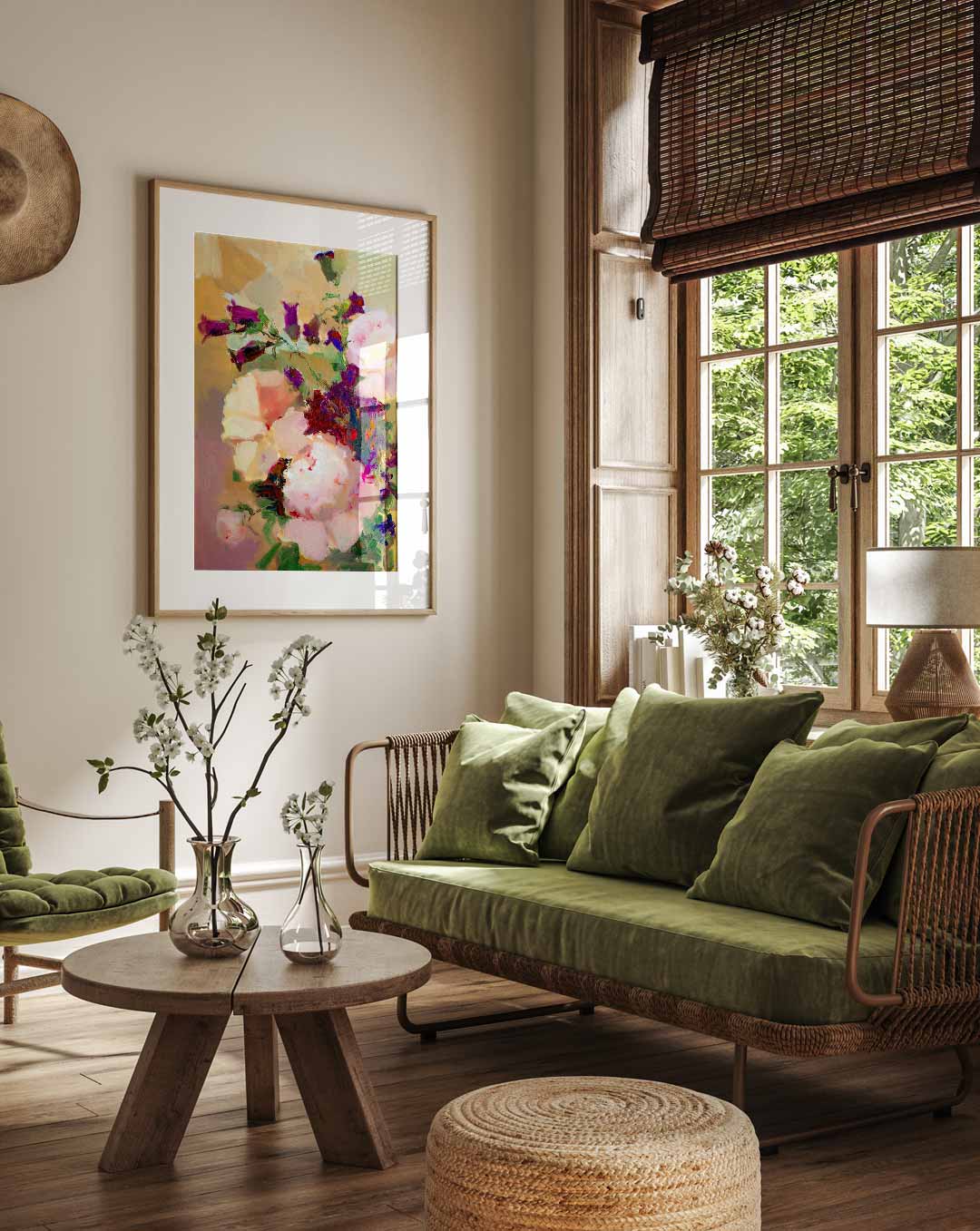 Vrolijke Bloemenweelde Poster-WallArtistic