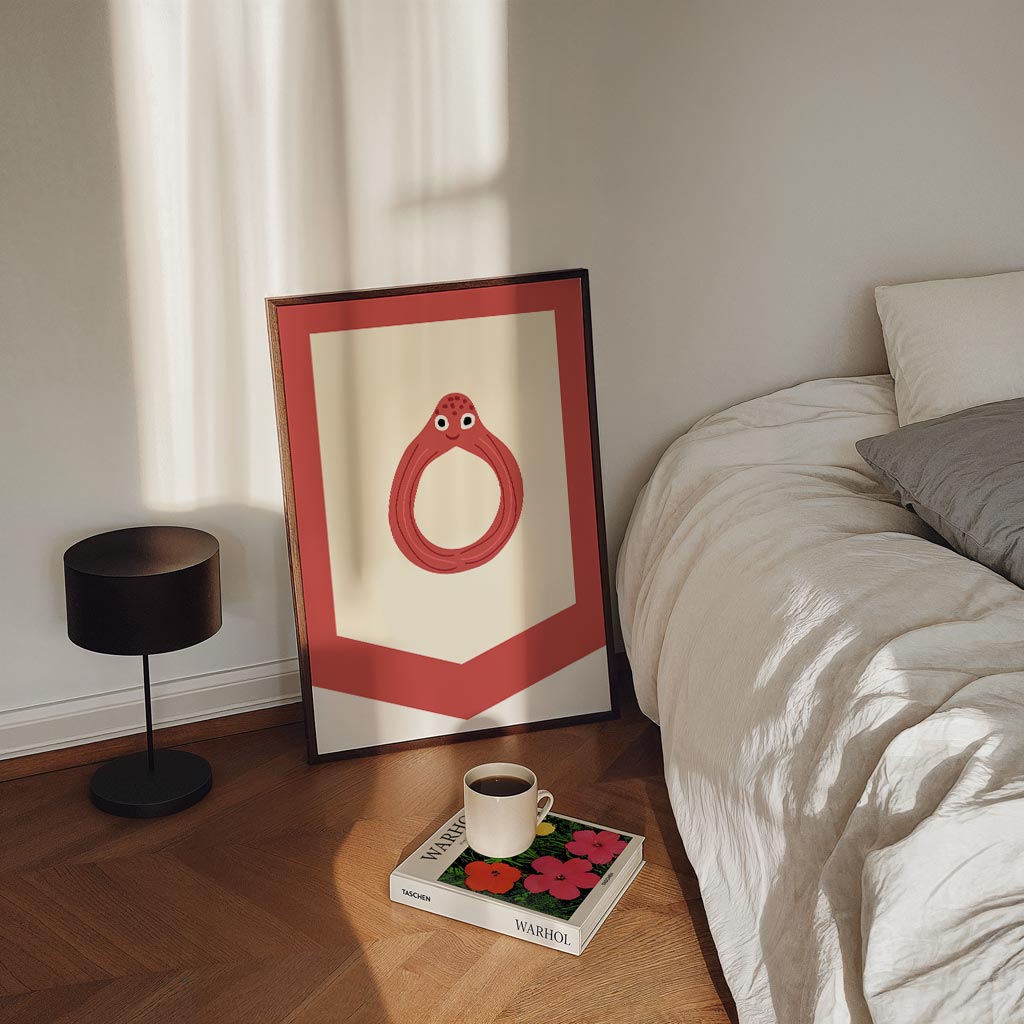 Vrolijke Octopus Wanddecoratie Poster-WallArtistic