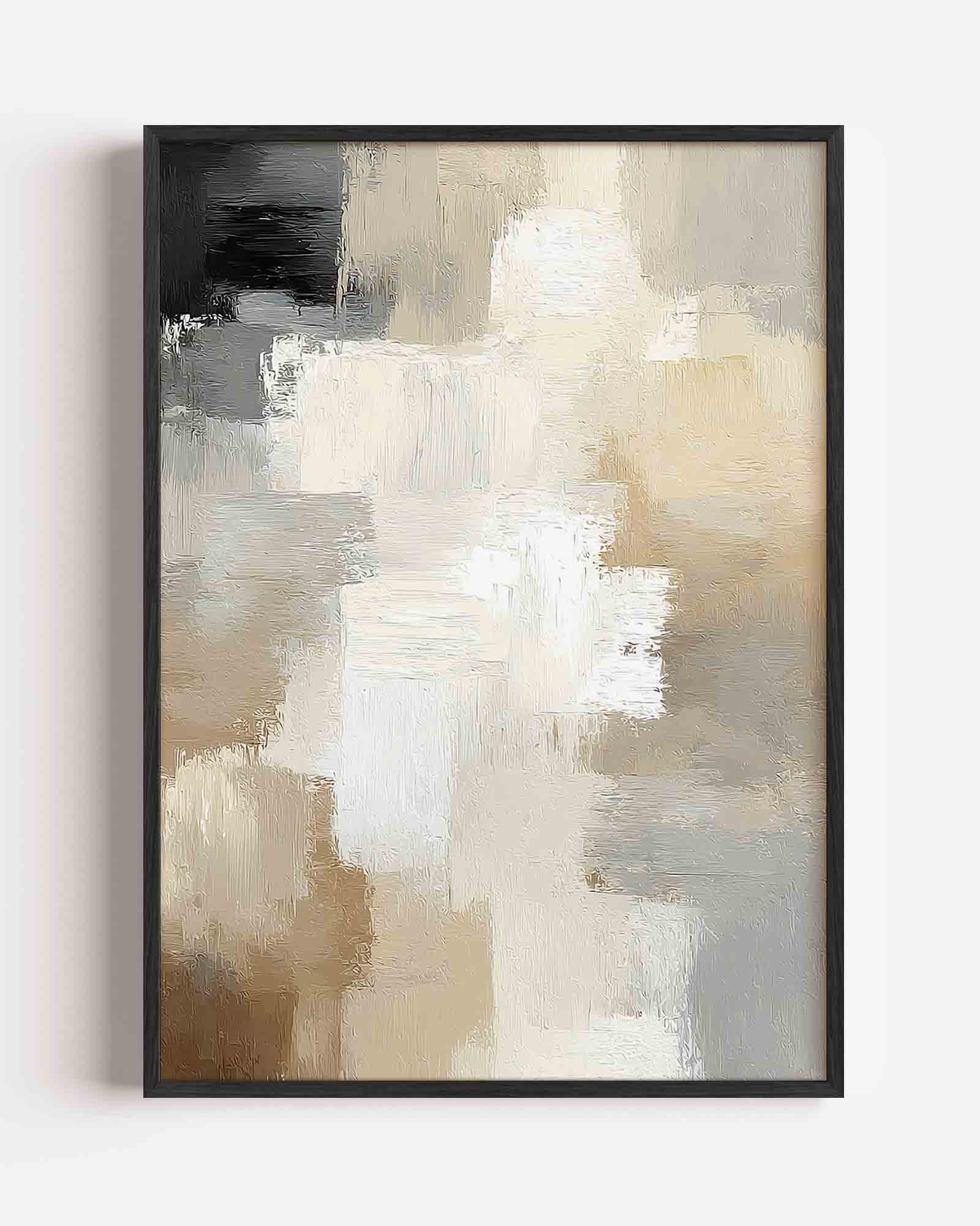 Abstracte beige en grijze vlakken Poster