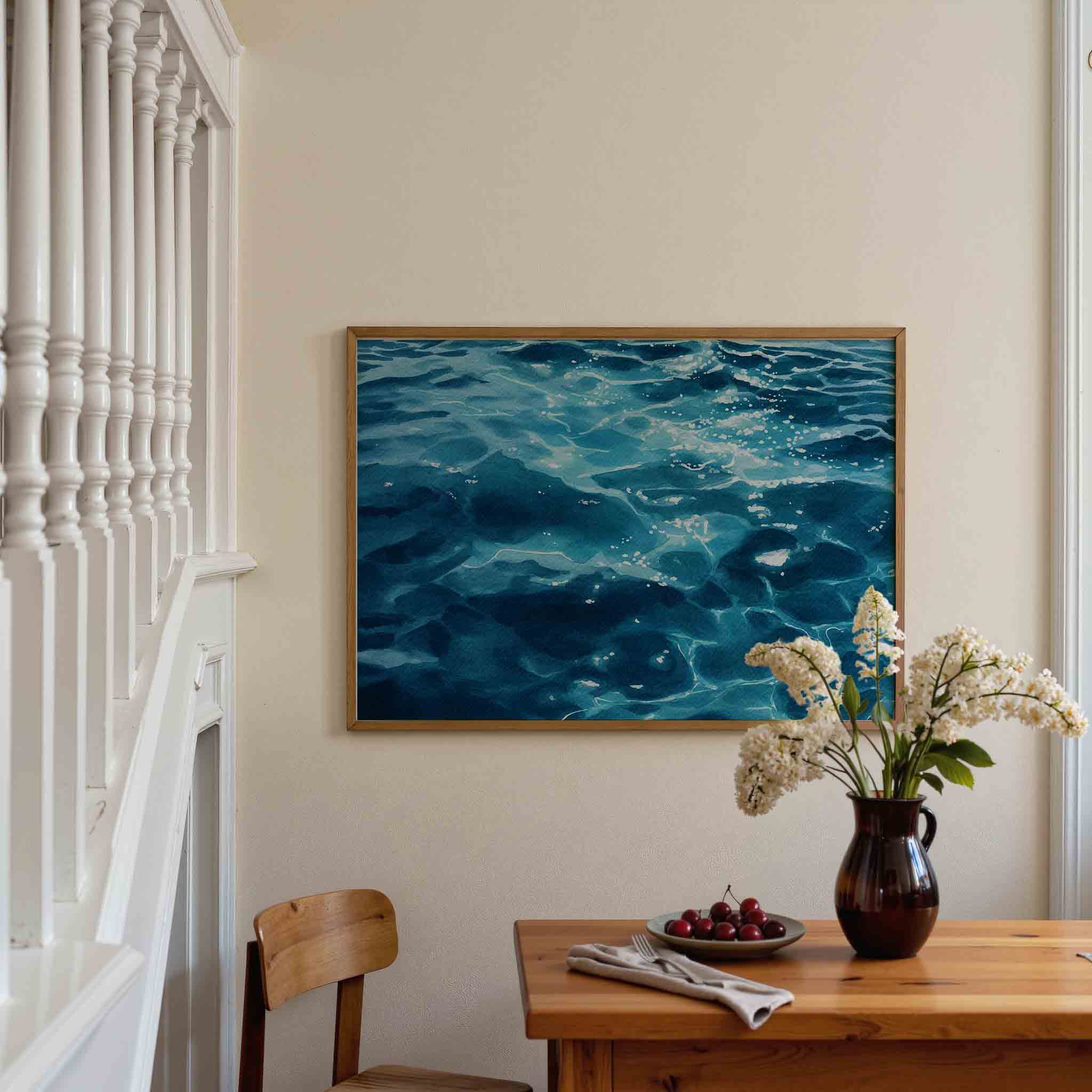 Blauwe wateroppervlak Poster