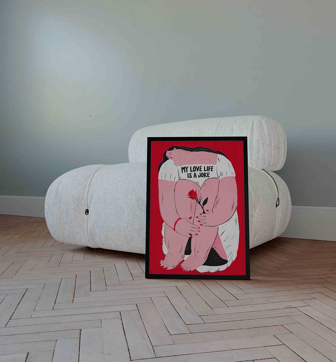 Vrouw met roos Poster