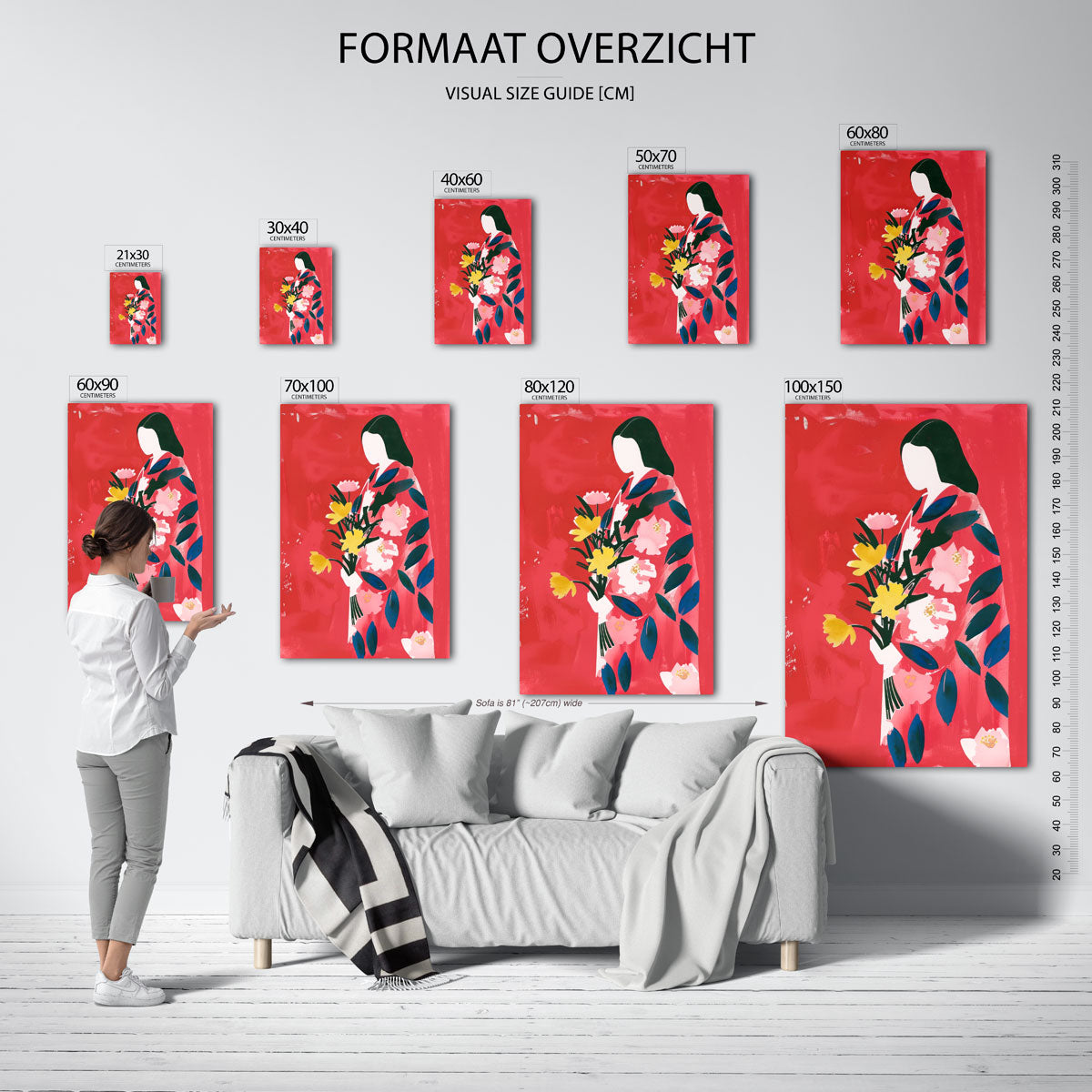 Vrouw met bloemen Poster