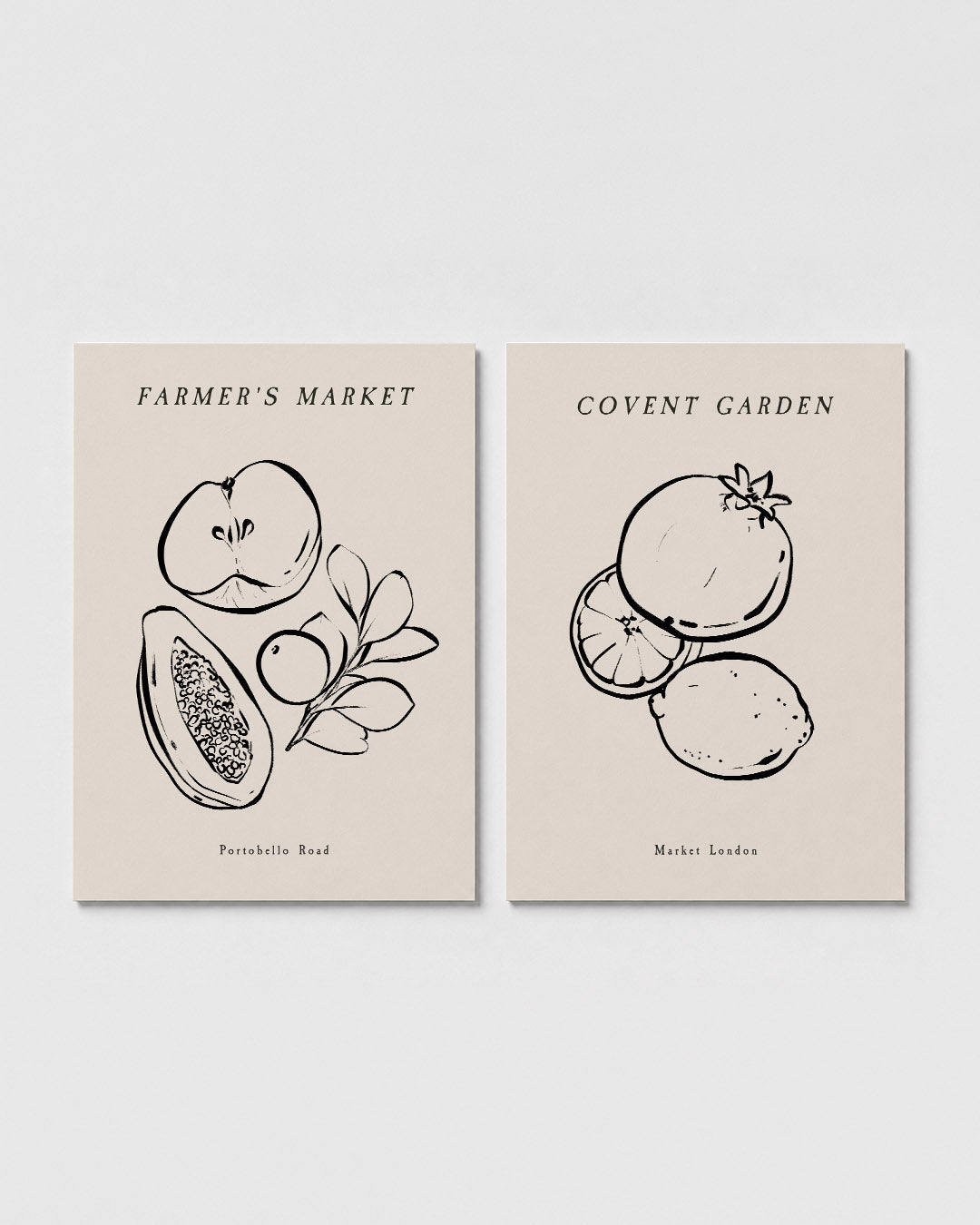 Fruit en lijnenspel Posterset