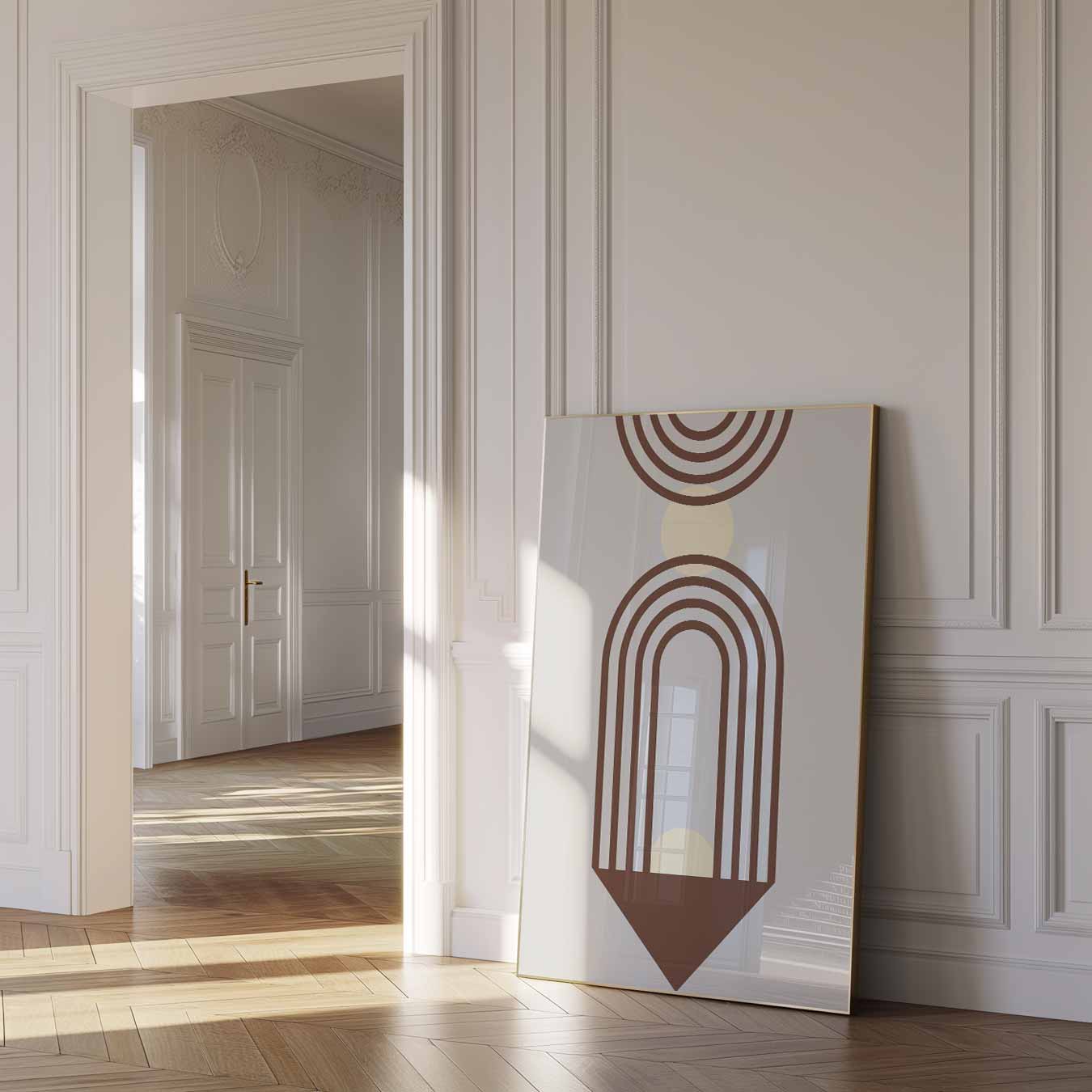 Retro Boog Hout Kunst Poster-WallArtistic