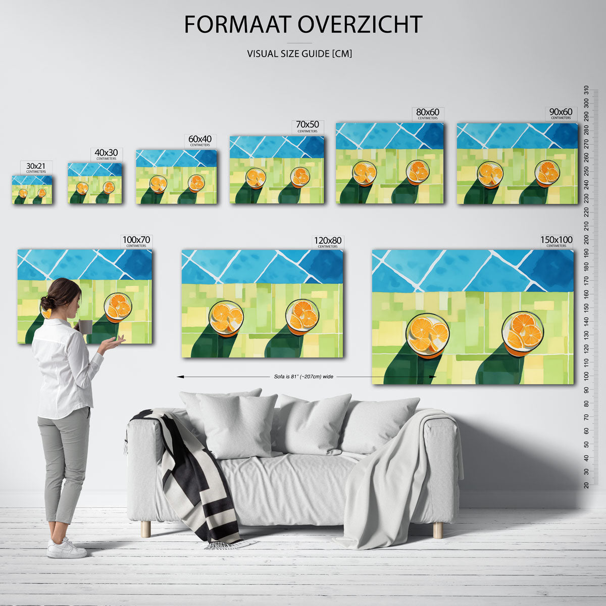 Twee glazen met sinaasappelschijven Poster