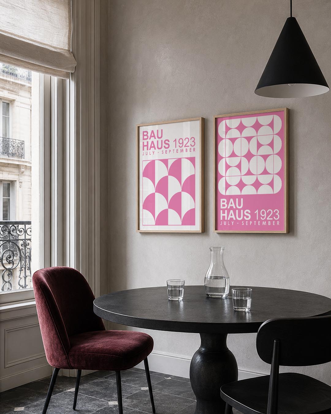 Roze vormenritme Posterset
