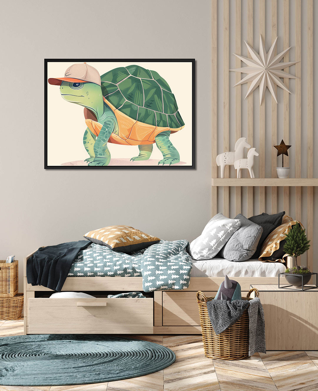 Speelse schildpad illustratie Kunstwerk