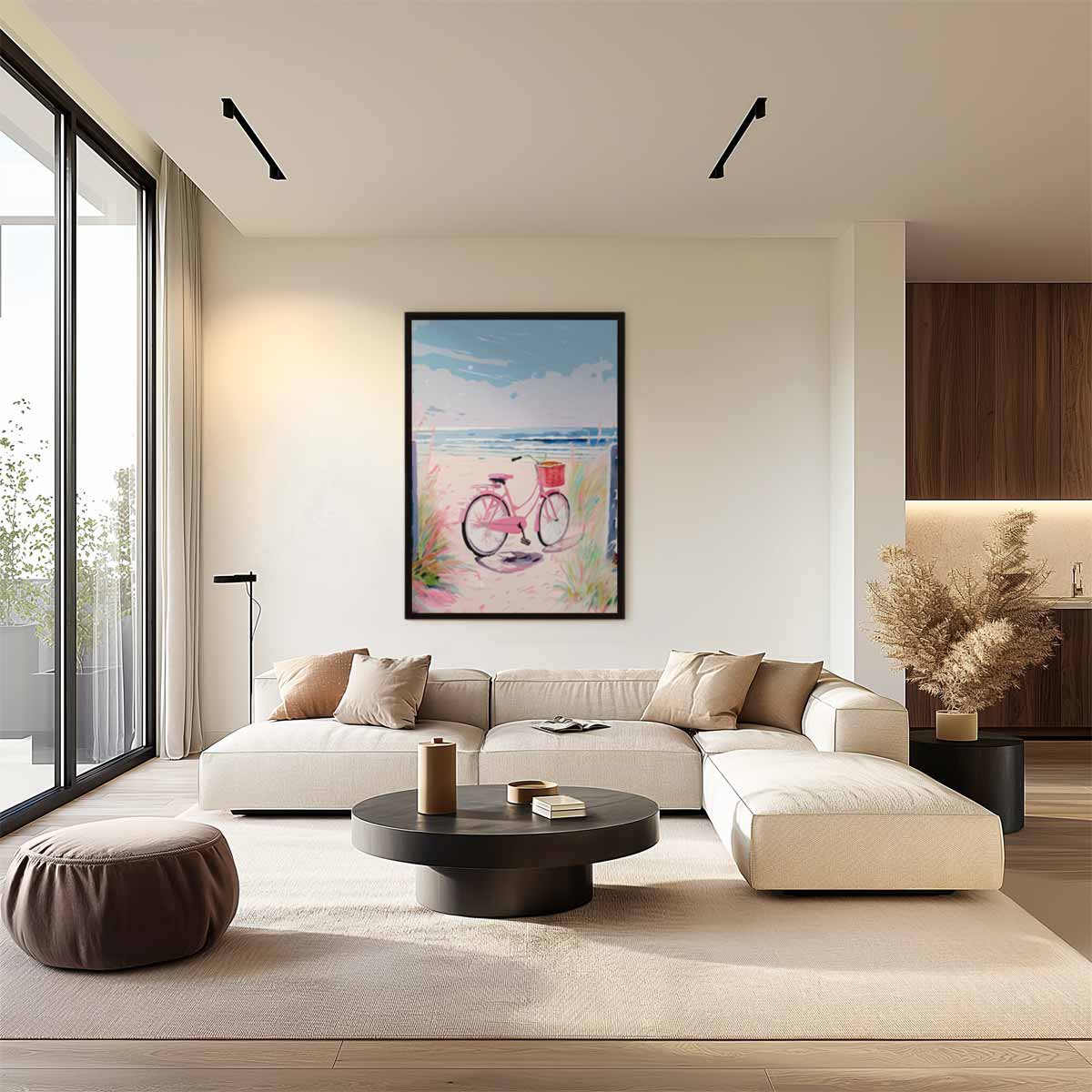 Fietstocht naar het Zeezicht Kunstwerk-canvas-dibond-plexiglas-wanddecoratie-WallArtistic