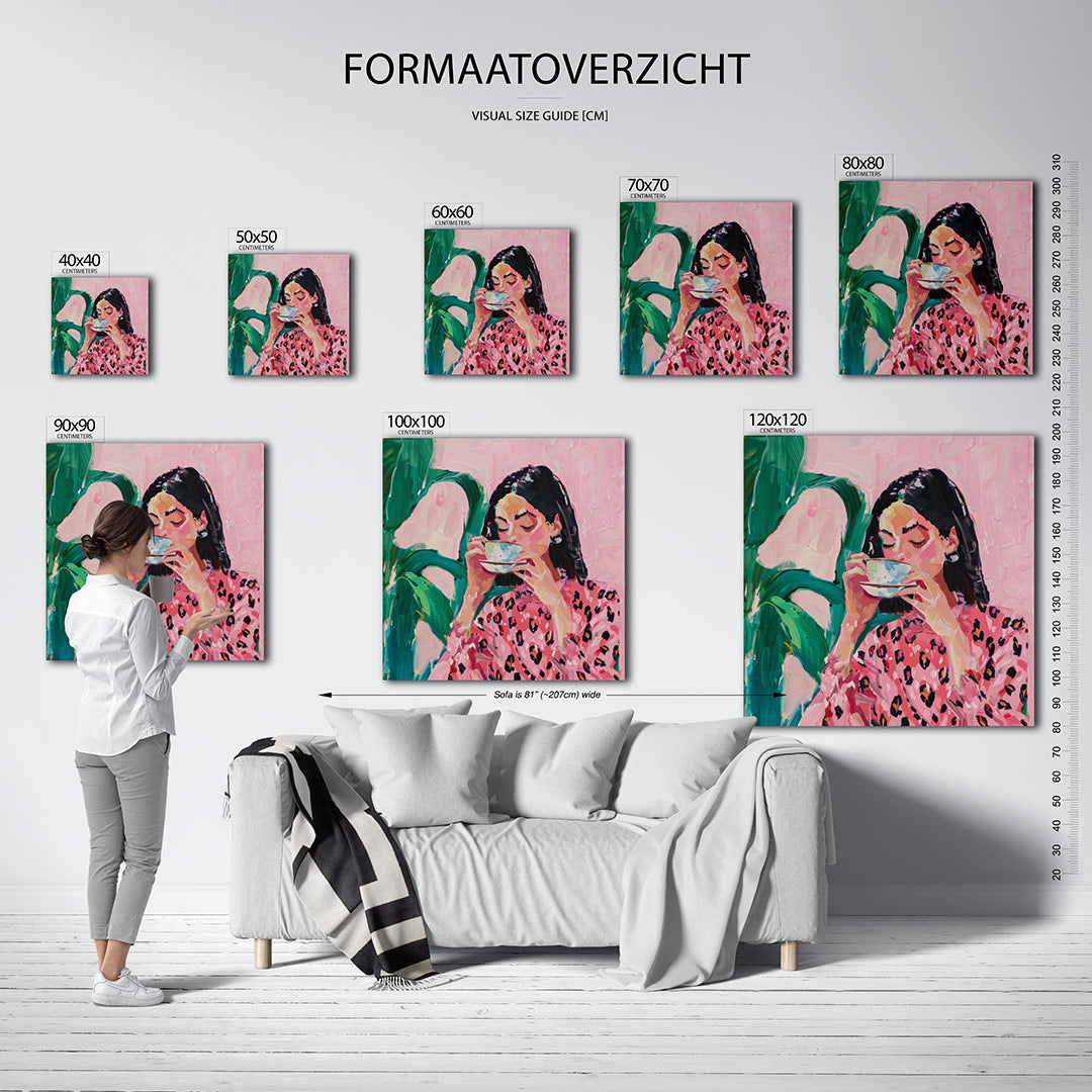 Vrouw met kopje Kunstwerk