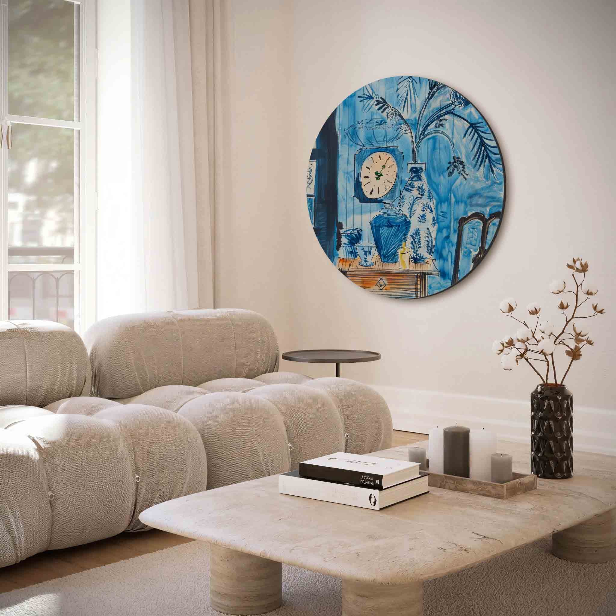 Blauwe interieur Muurcirkel