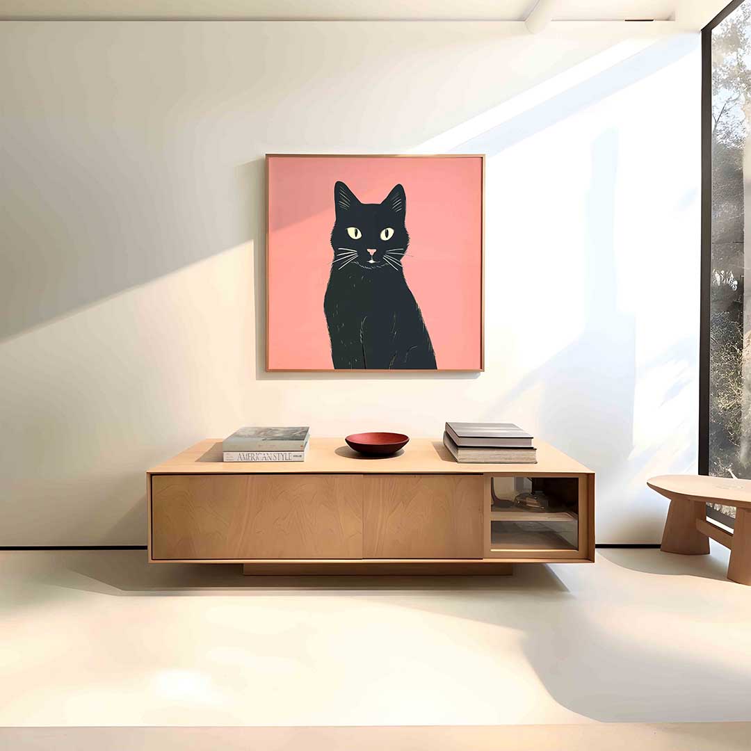 Zwarte kat Poster