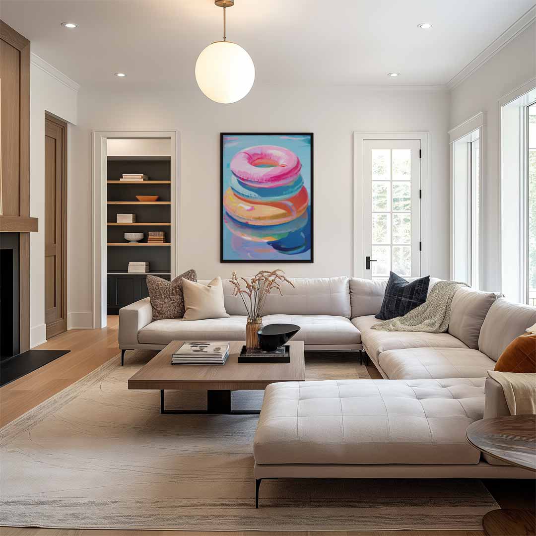 Speelse Zwembanden Kunst Kunstwerk-canvas-dibond-plexiglas-wanddecoratie-WallArtistic