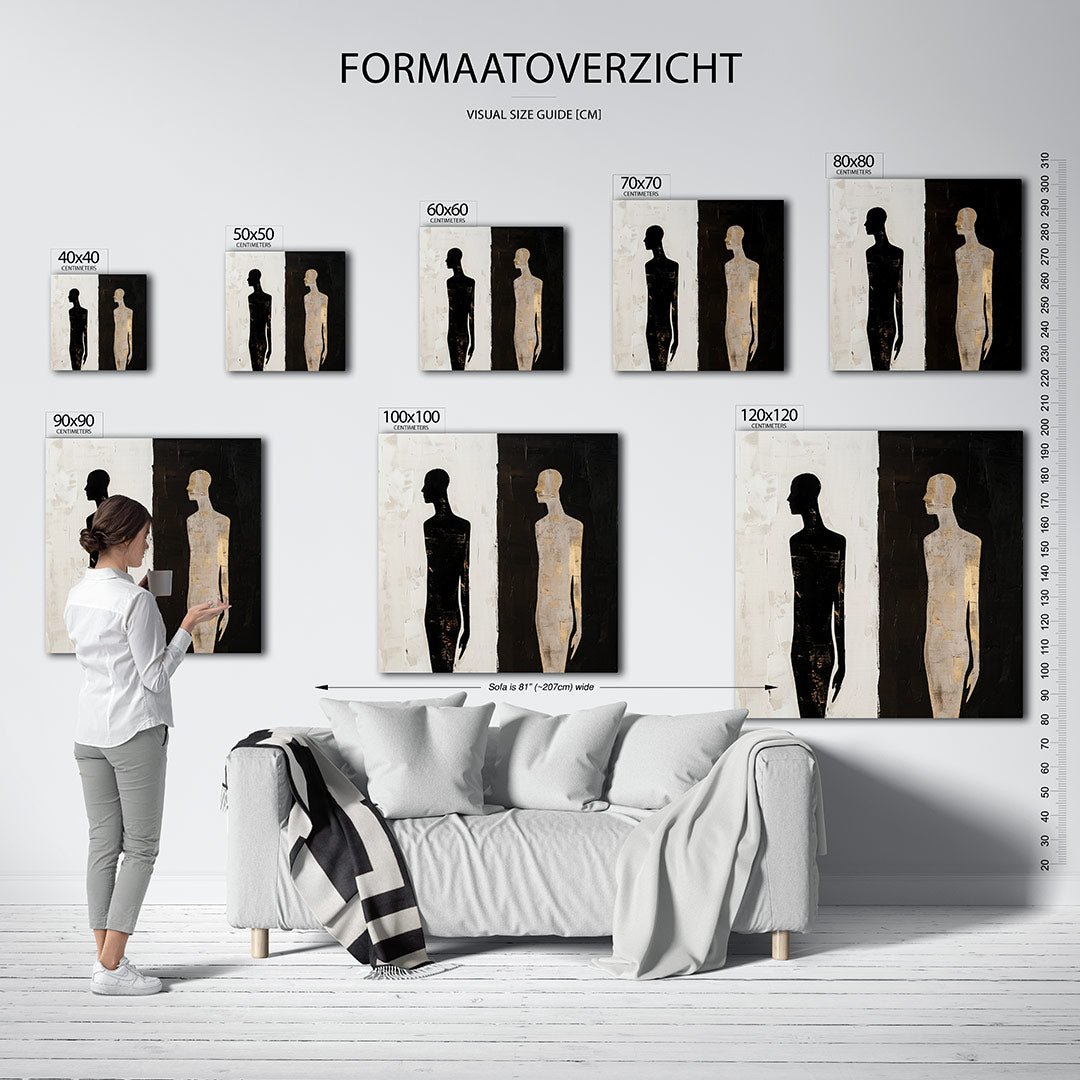 Contrasterende figuren Kunstwerk