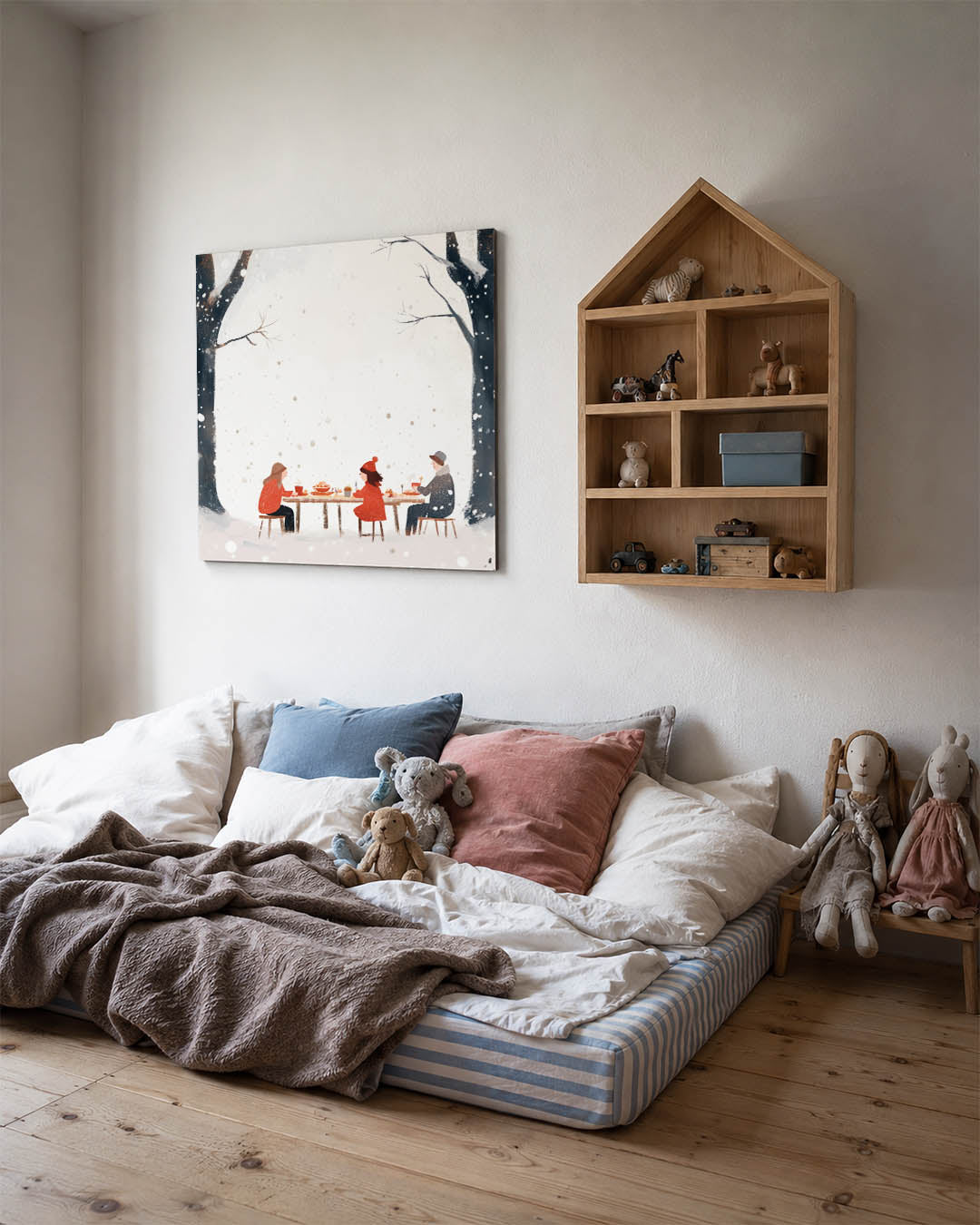 Winterse tafelscene Kunstwerk