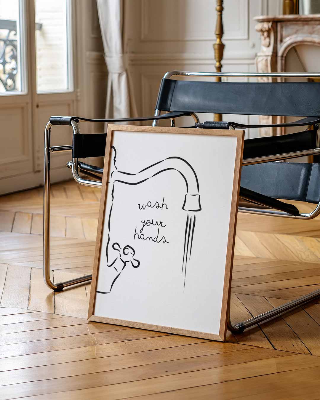 Stijlvolle Minimalistische Handenwas Poster-WallArtistic
