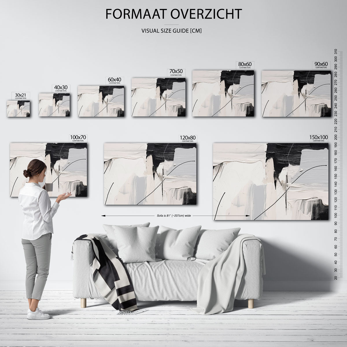 Abstracte zwart wit Poster