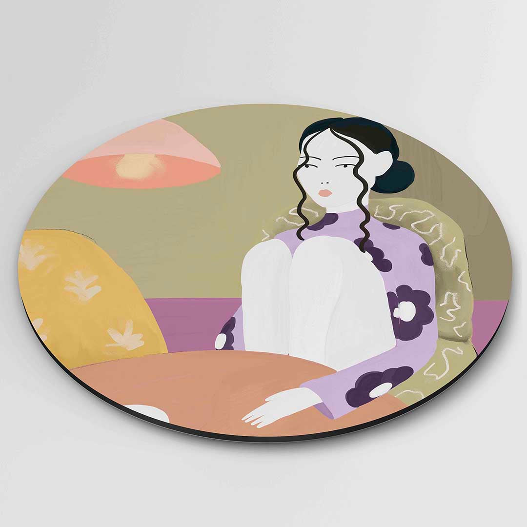 Vrouw met lamp Muurcirkel