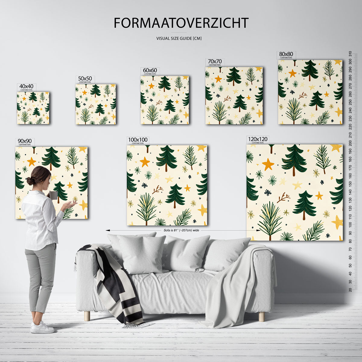 Kerstbomen en sterren Poster