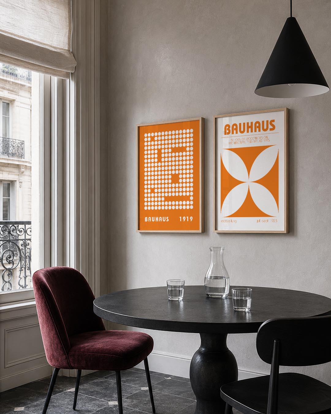 Cirkelpatroon en oranje Posterset